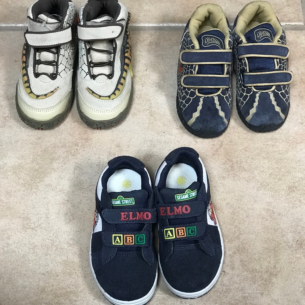 Boys Sneaker Trio Dinosaur and Sesame place